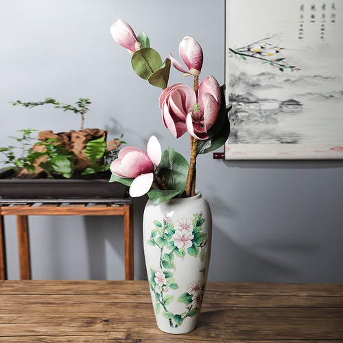Jingdezhen vase ceramic vase ins high-looking white vase can be hydroponically cultivated Chinese style home light luxury ornaments