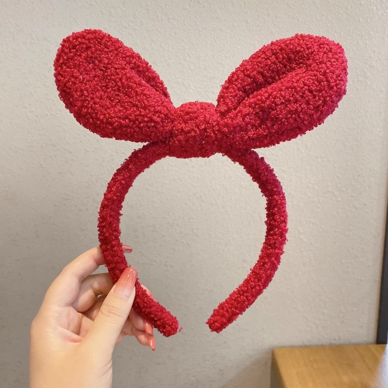 Banda para el cabello para el lavado de cara de dibujos animados lindo, máscara de aplicación de rojo de red para mujer, banda para el cabello, diadema, horquilla de paquete de cabello nuevo 2025