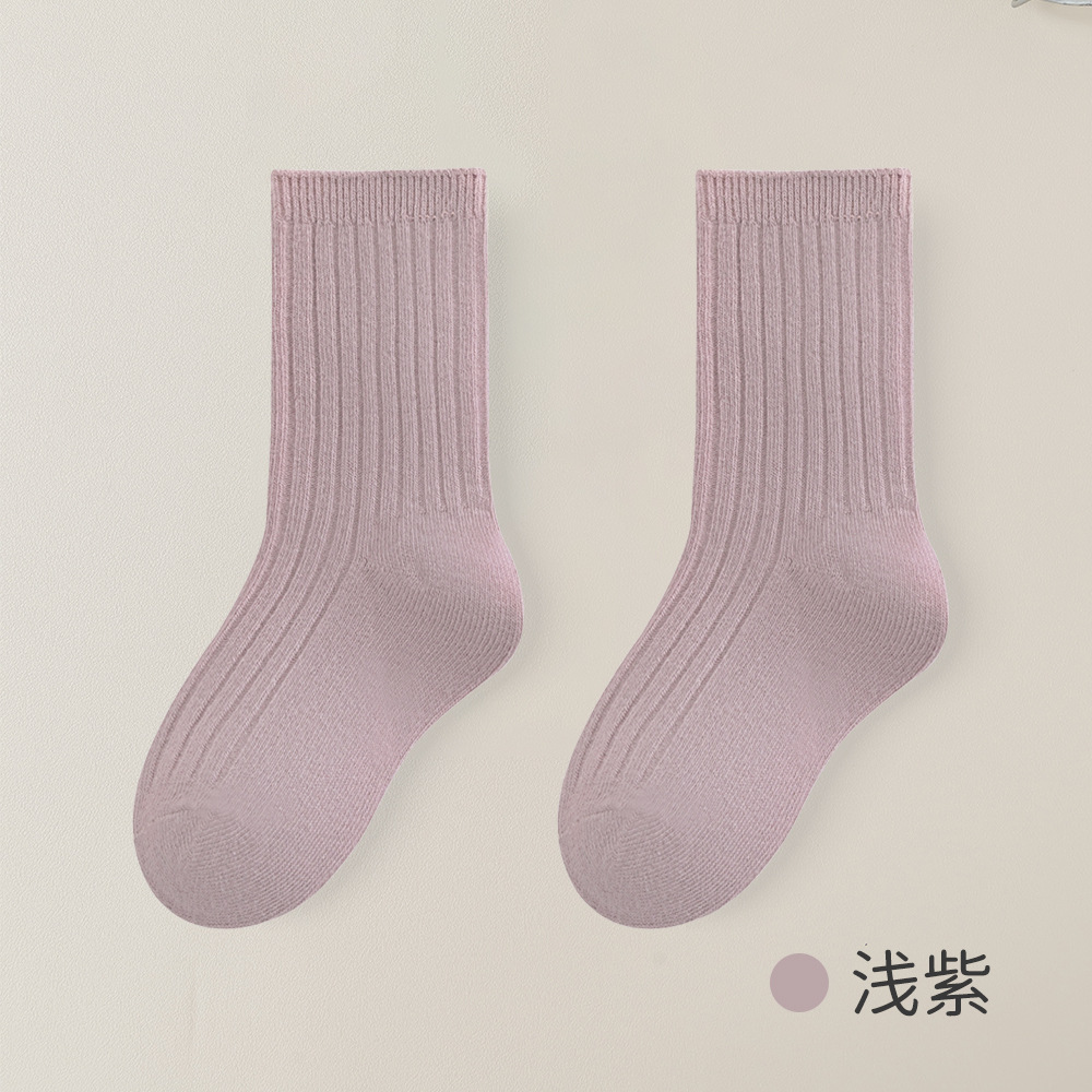 Nuevos calcetines para niños Calcetines de media pantorrilla de estilo coreano doble aguja sin hueso pies no apretados calcetines de bebé de algodón peinado Zhuji Calcetines niños