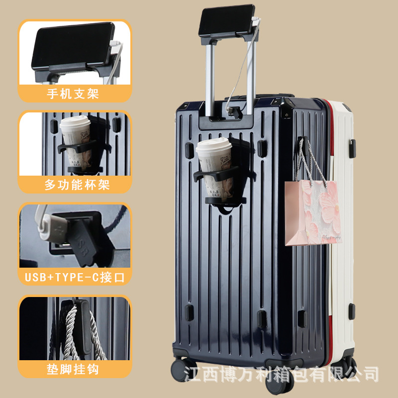 Equipaje de gran capacidad estudiante mudo masculino rueda universal engrosada caja de carro exportación femenina contraseña japonesa caso de cuero ins