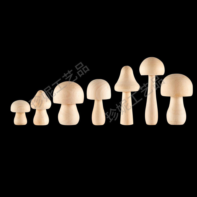 Creative Wooden Mushroom Home DIY Painted Children Toy Wooden Mushroom Ornaments Party Holiday Decorations