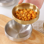 304不锈钢韩式双层泡菜碟火锅烤肉店酱料碟凉菜碟吐骨碟定制logo