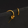 Earrings stainless steel, European style, simple and elegant design, 750 sample gold