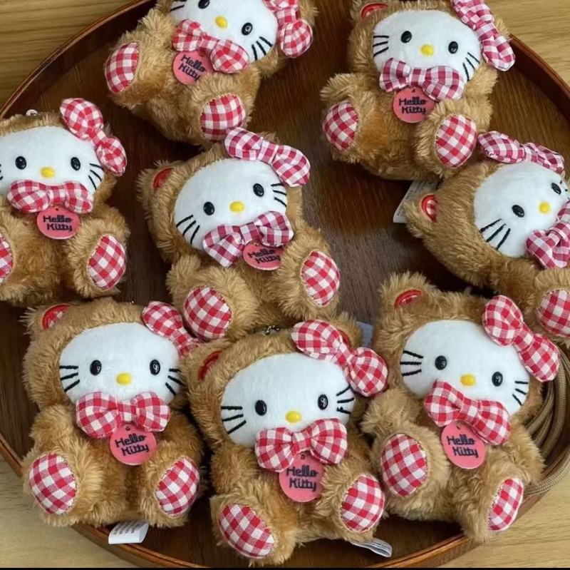 咖色小熊hellokitty包包挂件小饰品可爱kt猫毛绒公仔书包玩偶挂饰|undefined