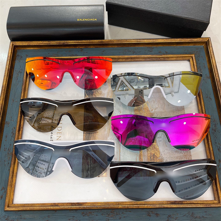 Paris B Brand One-Piece Lens Sunglasses for Women, European and American Ins Style, Colorful Aviator Sunglasses for Men, Trendy Bb0004