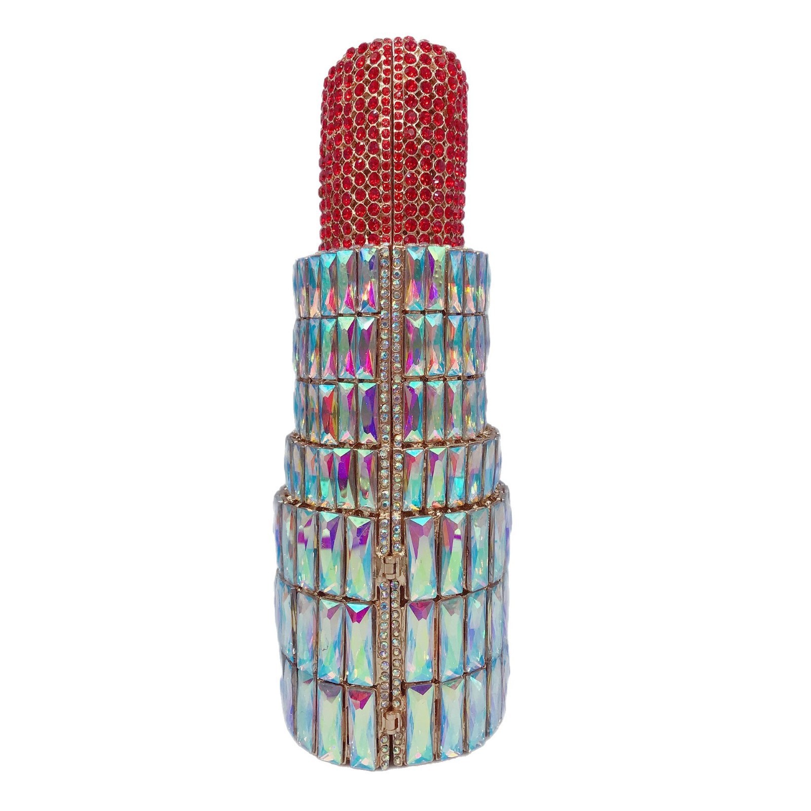 Crystal clutch transfronterizo nuevo lápiz labial bolso de cena de diamantes Europa y América banquete lleno de diamantes bolso de mano de mujer
