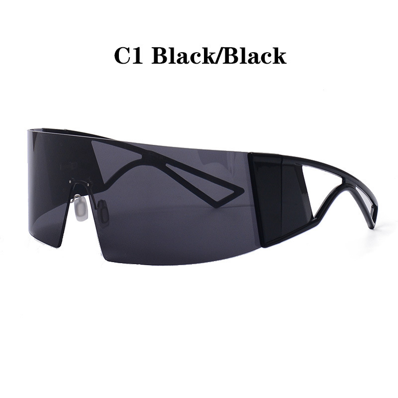 2021 New Fashionable Large Frameless One Piece Men's and Women's Sunglasses Windshields_voghion.com