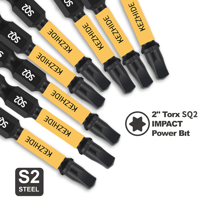 ゲスト品質 50mm/SQ2 インパクトビット 角ドライバービット S2材質 5/10/20本|undefined