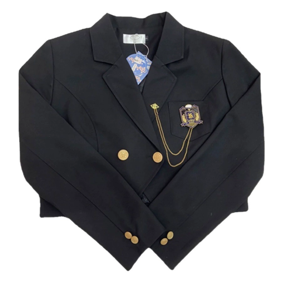 Прямые поставки с фабрики: оригинальный JK униформа, японский базовый стиль, короткий жакет для девочек, костюм в цвете голубой и черный, осень-зима, в наличии.