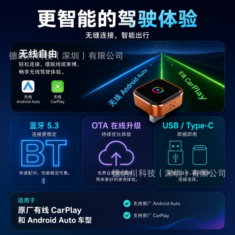 Best-selling 2-in-1 wireless carplay Apple Android Autocarplay box smart car connectivity box