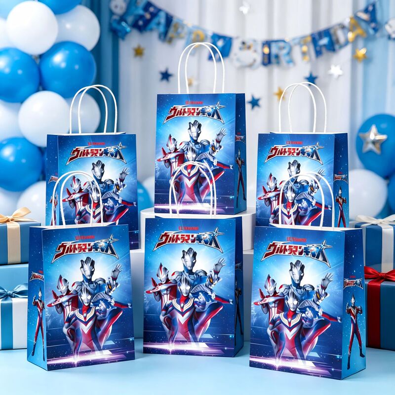 Cartoon Ultraman gift bag, back-to-school season gift wrapping bag, children's birthday gift, souvenir paper bag Cartoon Ultraman gift bag, back-to-school season gift wrapping bag, children's birthday gift, souvenir paper bag