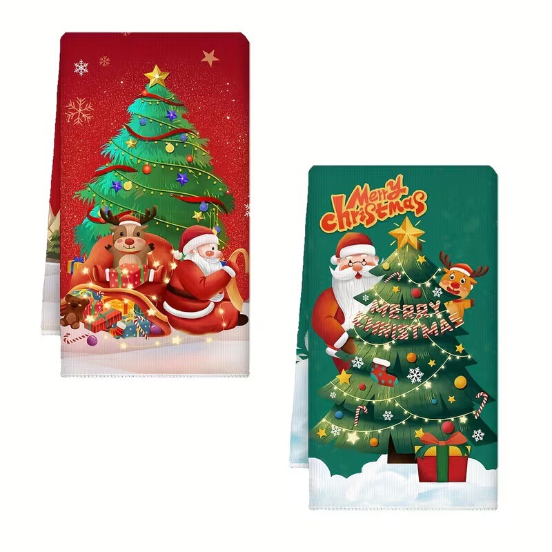 Cross-Border Temu Supply Microfiber Christmas Animal Snowman 3D Printed Towel Bath Towel Wrap Absorbent Hand Towel