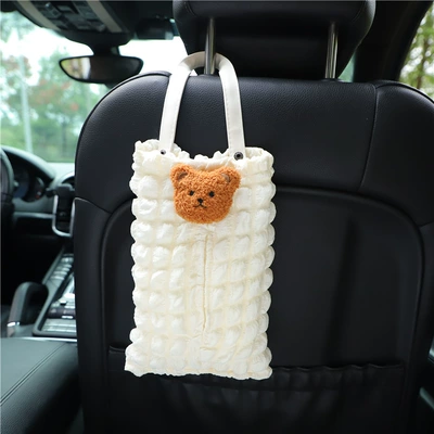 Car tissue box/set | Cartoon Cute Bear Car Tissue - mibubble-fuge-hanging-tissue-box-three-dimensional-brown-bear-head