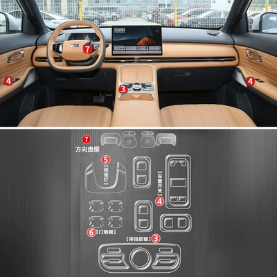 Screen Tempered Film Geely Automotive – Car interior film - starship-7-em-i-without-screen-full-set-of-interior-tpu-high-definition-plus-door-bowl