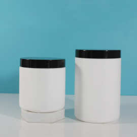 厂家现货白色广口瓶 500ml/750ml/1000ml pe黑色罐子 宠物食品罐