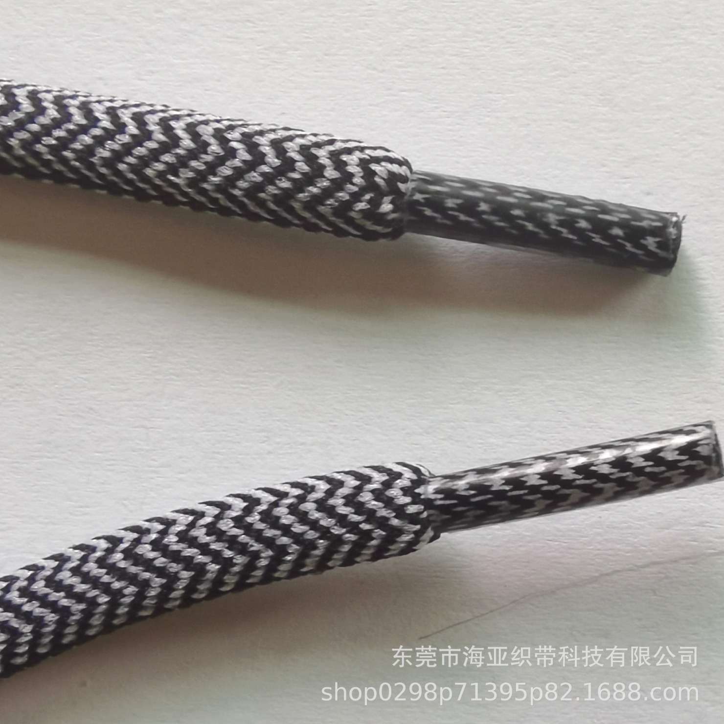 3 4mm波浪W纹黑白间色包心圆手提挂拉绳蓝牙音响用34CM长现货工厂