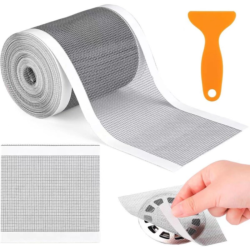 Disposable Floor Drain Self-Adhesive Bathroom Sewer Drain Hole Anti-Clogging Hair Filter Net Sticker Roll Floor Drain Sticker
