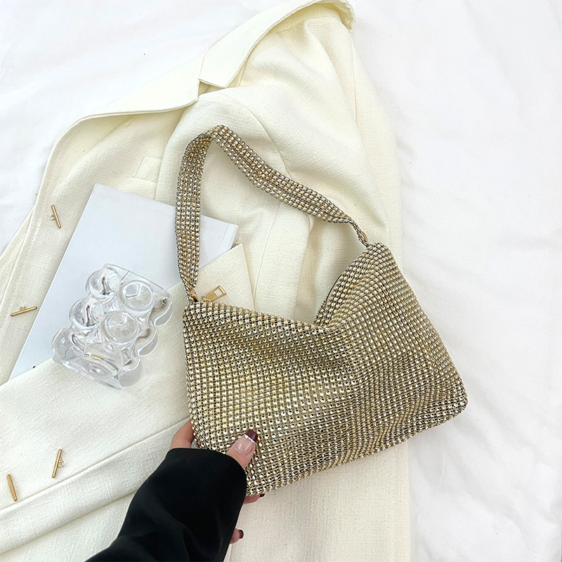 Estilo coreano de moda bolsa de las axilas 2023 verano nuevo bolso de las mujeres rhinestone personalizado bolso colorido estilo occidental bolsa de hombro de la moda