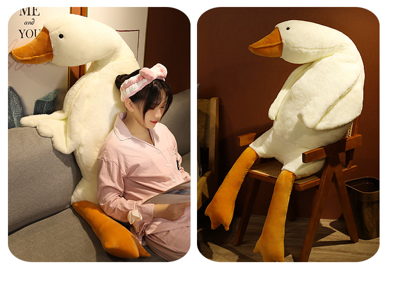 Cross-border simulation big white goose doll Big Goose plush toy children's comfort Big Goose Pillow animal doll wholesale