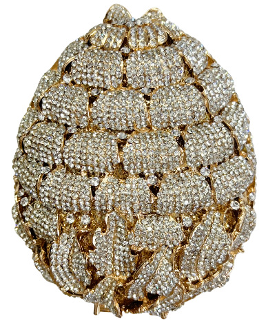 Fuente transfronteriza flor de piña diamante bolsa de cena metal hueco caja dura bolsa de diamantes vestido de fiesta bolsa de mano bolsa de mujer