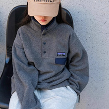 儿童摇粒绒卫衣冬季2024新款日系潮牌童装亲子软糯保暖上衣外套