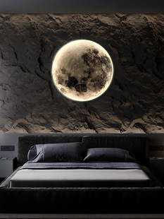 Moon Wall Lamp Bedroom Bedside Lamp Modern Simple Living Room Backwall Light Luxury Decorative Lamp Nordic Art Wall Lamp