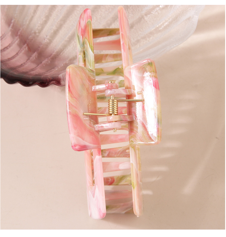 Women's Gender New Arrival Marble Color Rectangular Grip High-Grade Sense Niche Updo Imitation Acetic Acid Shark Clip Hair Accessories Headdress