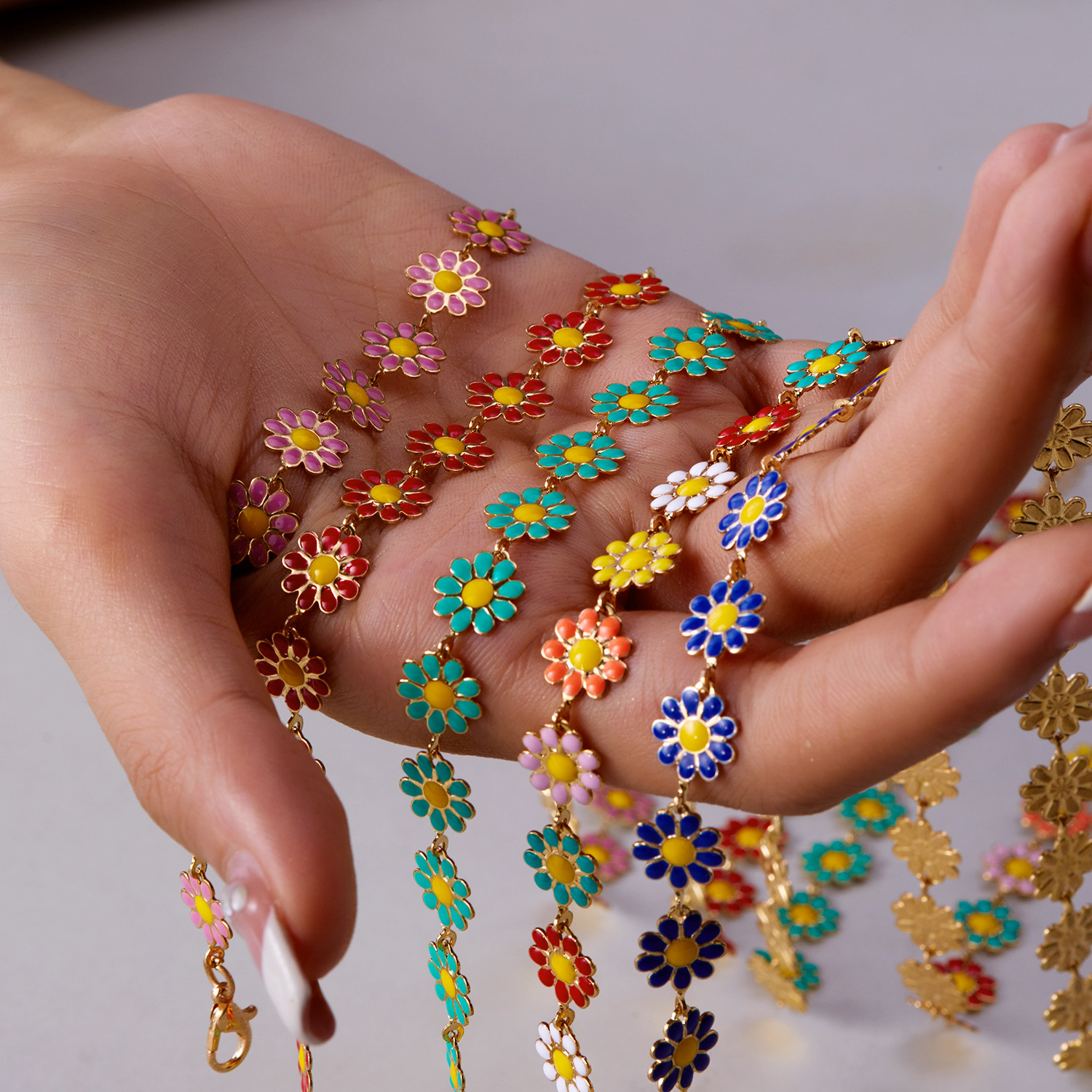 9g Weight Bracelets, Anklet, Necklace Classification Lady Flower Alloy Plating Women's Bracelets Anklet Necklace