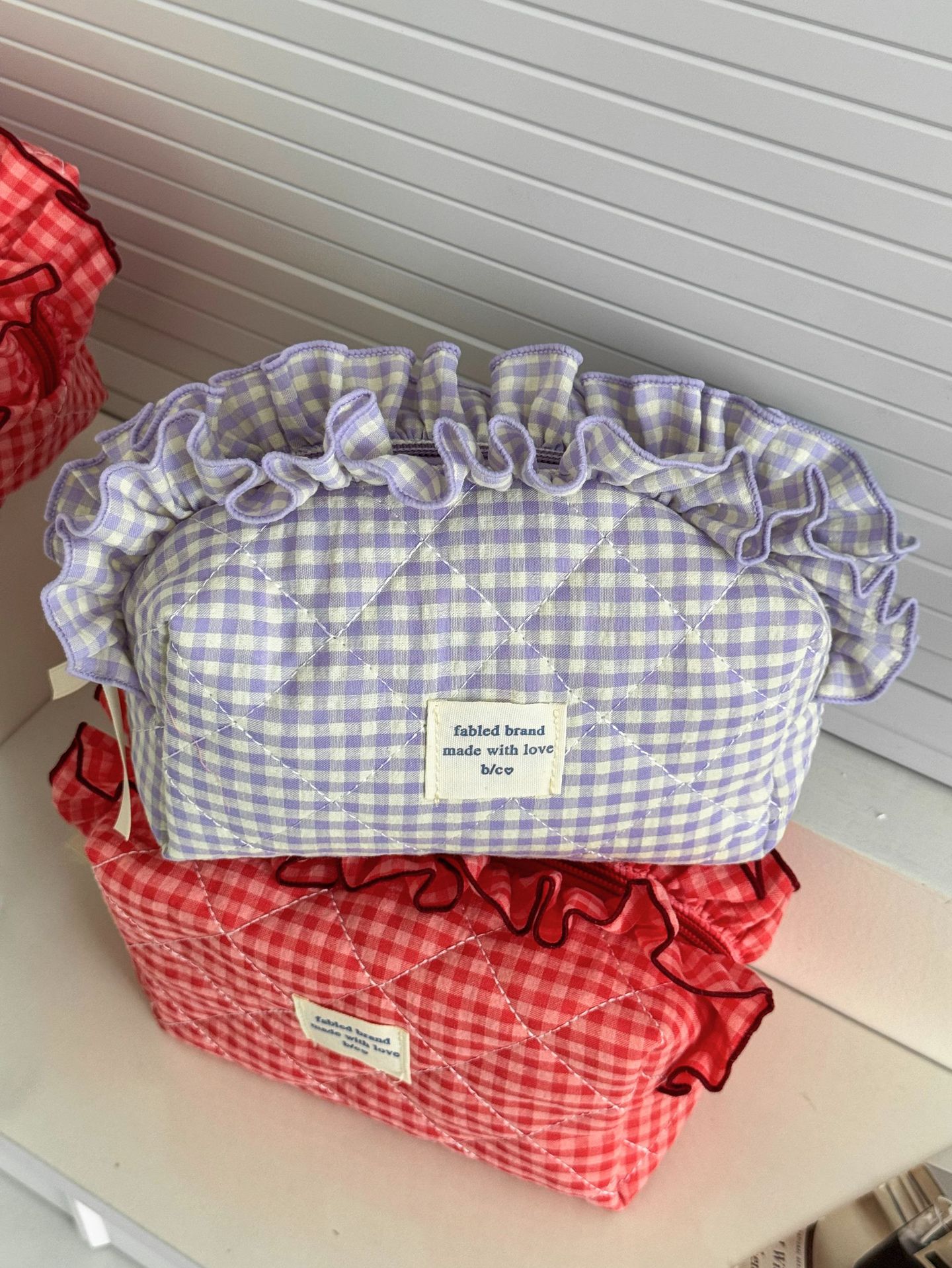 96g Weight Polyester Lining Material Zipper Closure Type / Strap Type Cosmetic Bag Bags Type Daily Occasion Cotton Material Bag, Lattice Pattern All Seasons Season Women's Gender Streetwear Style Square Shape Streetwear Bag Lattice Cotton Square Makeup Bags 9