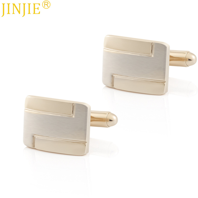 Spot new boutique plated gold silver brushed metal cufflinks foreign trade men's French cufflinks wholesale