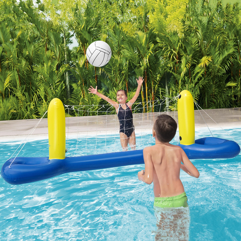 Parque acuático piscina de voleibol infláble piscina infantil puerta de fútbol juguetes rack de baloncesto multijugador plato