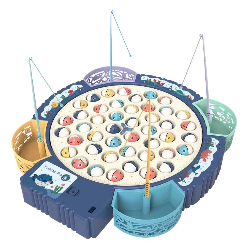 Трансграничные Детские рыболовные игрушки, развивающие раннее образование, многофункциональная музыкальная вращающаяся рыболовная тарелка, костюм, английские производители оптом