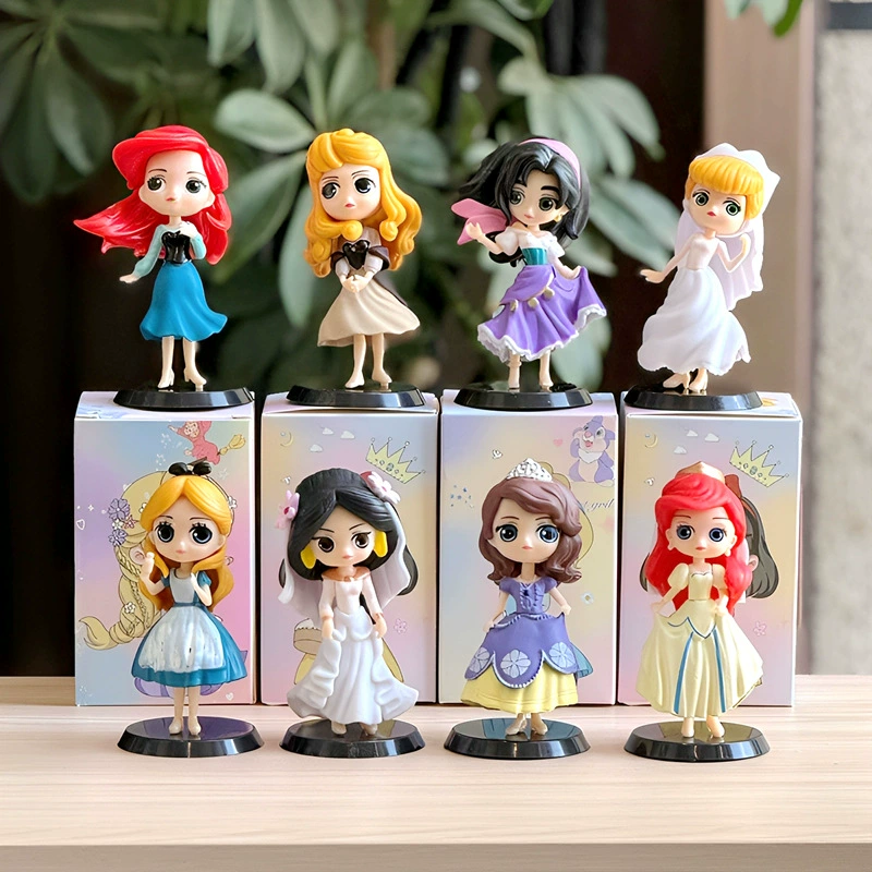 Mini Princess Figure Doll, PVC, Multiple Sizes, Gift Box Sets (2–7 pcs)