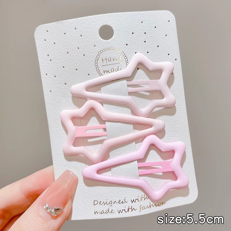 Rosa horquilla femenina 2024 Nueva horquilla BB clip frente flequillos laterales horquilla rota lindo clip de dopamina otoño