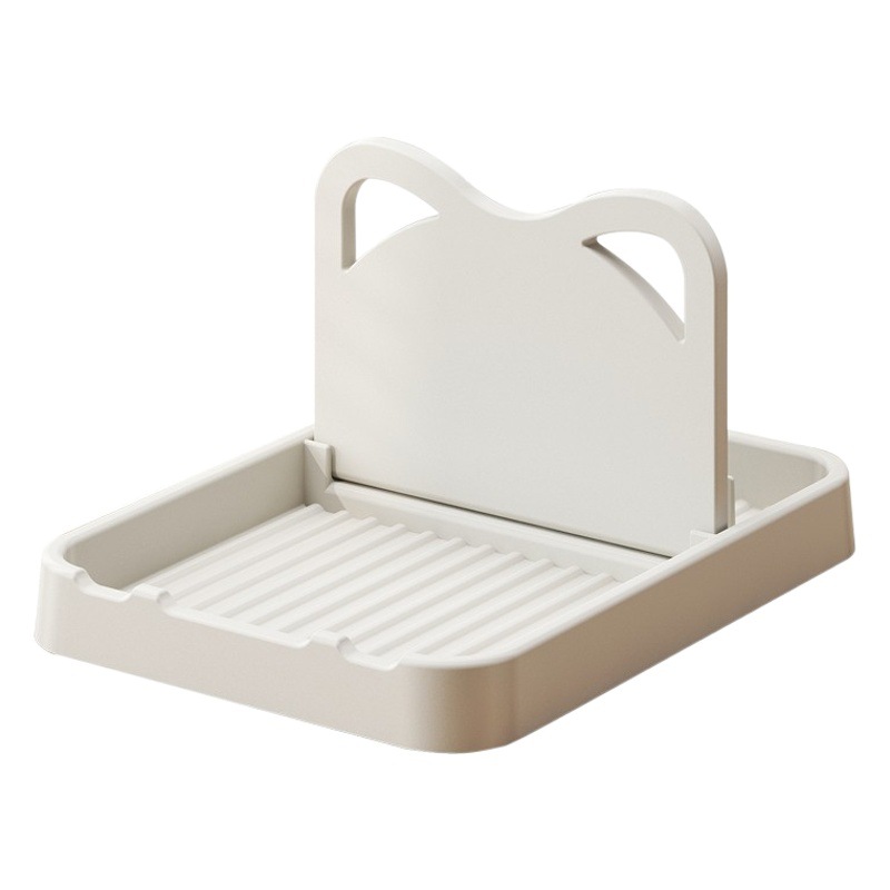Kitchen Household Countertop Vertical Foldableable Creative Cat Ear Pot Lid Holder Spatula Spoon Placement Rack Pot Lid Holder