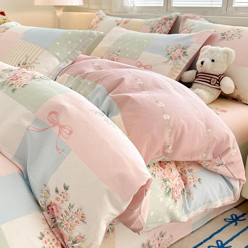 Otoño e invierno engrosado calentamiento algodón cuatro piezas pequeñas frescas 2025 nueva sábanas de algodón de invierno cubierta cama