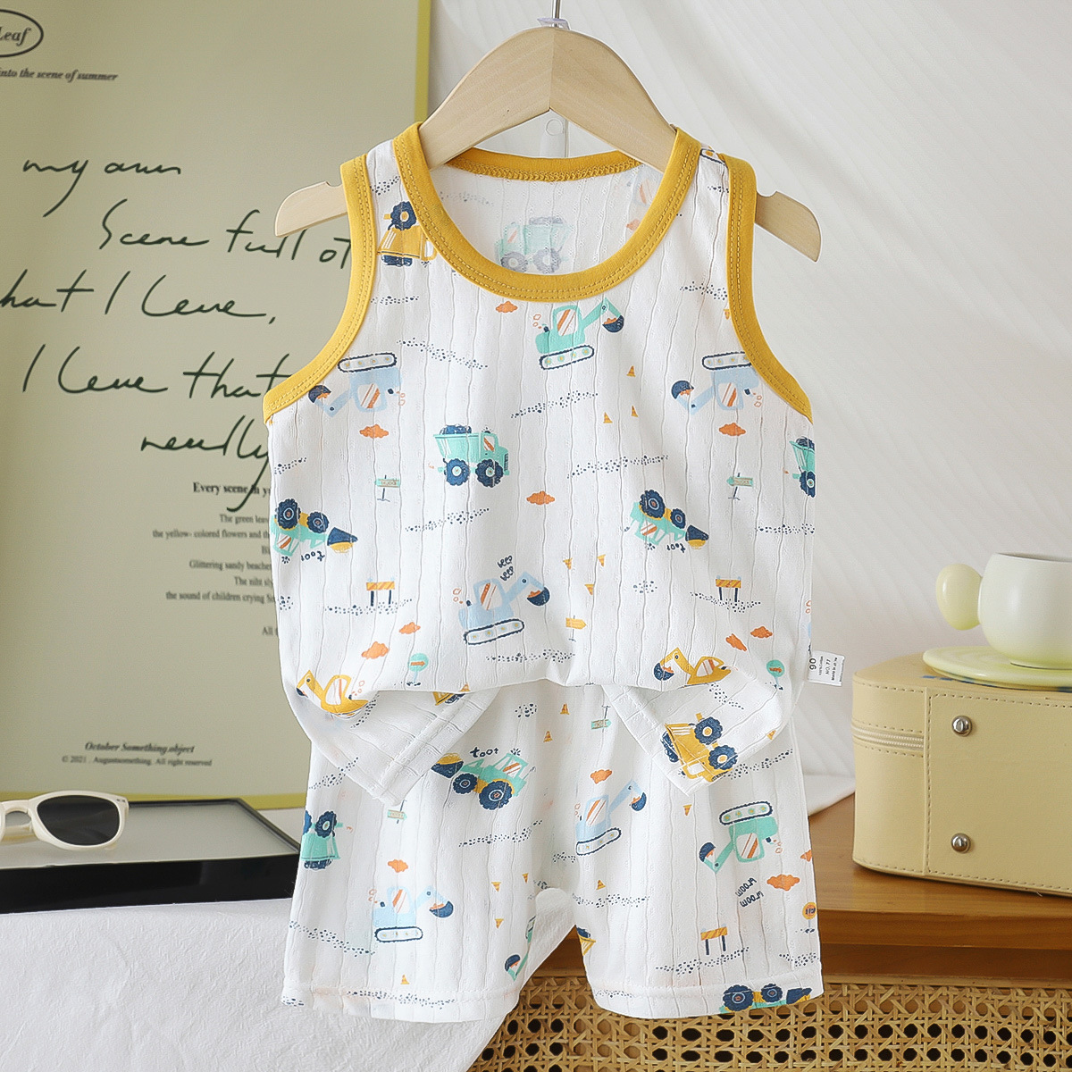 Chaleco infantil de algodón nuevo verano 2026 tipo delgado un juego de niños de verano Baby Baby ropa de verano para niños