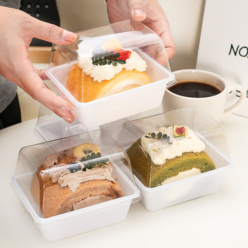 棉被卷盒毛巾瑞士切块蛋糕包装盒透明加高长方形打包网红烘焙盒子