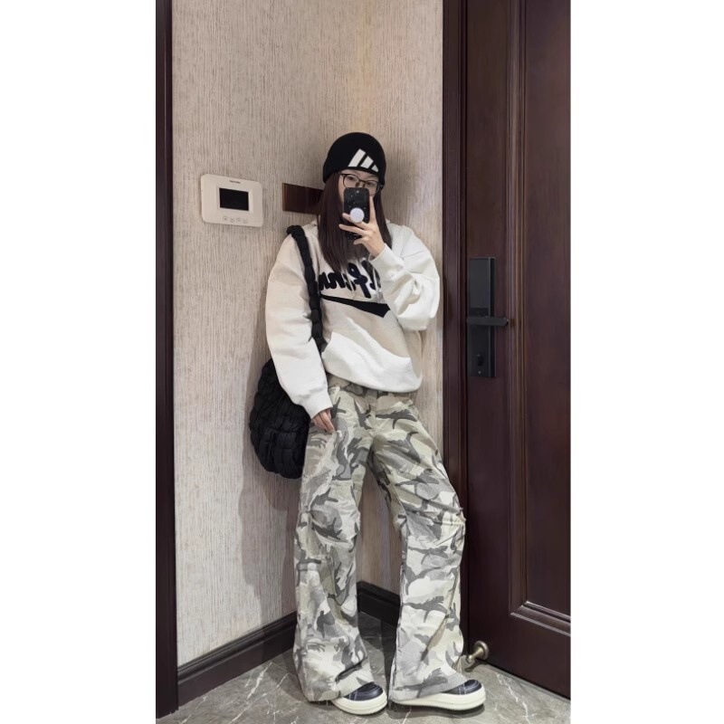 白灰色休闲运动套装女卫衣休闲裤子一整套秋冬季2025新款韩系穿搭|undefined
