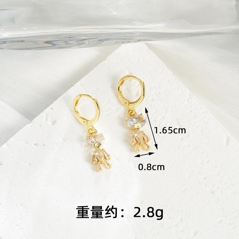 Collar de oro de arena transfronteriza vietnamita lujoso ligero estilo de lujo con aretes de oso pequeño conjunto de moda femenina temperamento no se desvanece joyas