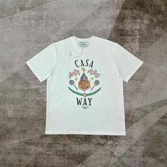 カサブランカCASABLANCAデジタルプリントシルクプリント半袖tシャツシャツ独立駅クロスボーダー電気商