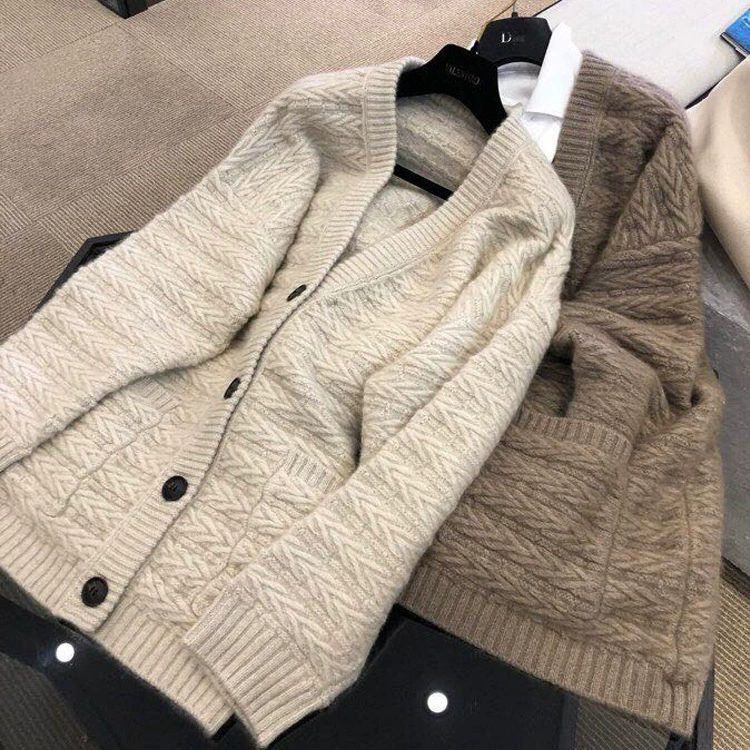 Демисезонный длинный Woolen кардиган, куртка, до середины икры, свободного кроя