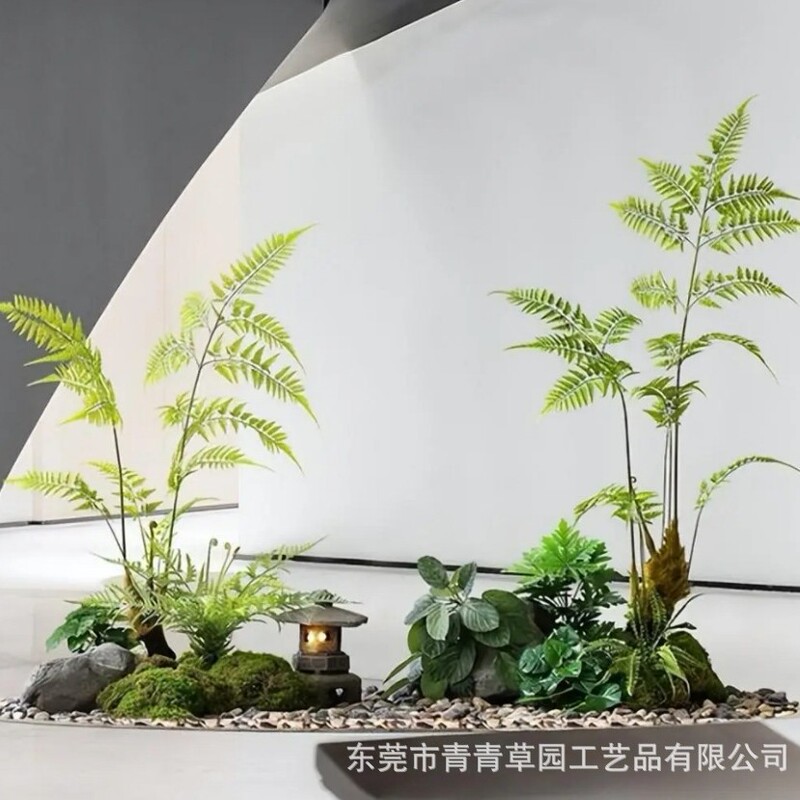 ソフト装飾造園シミュレーションヘリシウムシダ鉢植えシミュレーションゴールデンサルシダ屋内床置き装飾偽植物緑植物|undefined