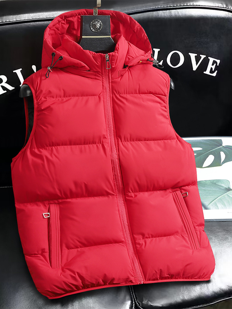 Otoño y invierno caliente a prueba de viento, chaleco de algodón grande suelto y grueso, chaleco de herramientas de moda para hombres y mujeres, sombrero universal