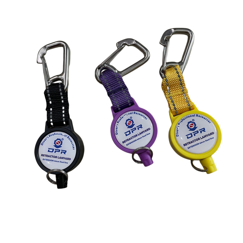 Diving telescopic buckle stainless steel wire telescopic rope spring piece lost rope hook anti-lost rope key ring buckle scuba BCD