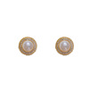 Silver needle, fashionable fresh earrings from pearl, accessory, silver 925 sample, simple and elegant design, wholesale