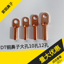 铜鼻子DT16 25 35 50平方10孔12孔紫铜线鼻子铜接线端子线耳接头