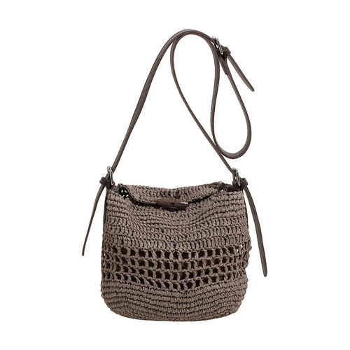 Cross-border 2025 New Hand Crochet Shoulder Bag with Underarm Design, Grass Weave Summer Handbag for Unique Women, Trendy Handbag