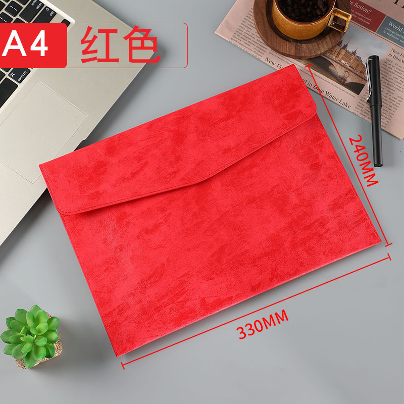 Bolso de archivo comercial de imitación de cuero transfronterizo A4 bolsa de archivo de almacenamiento de gran capacidad bolsa de archivo de logotipo empresarial al por mayor