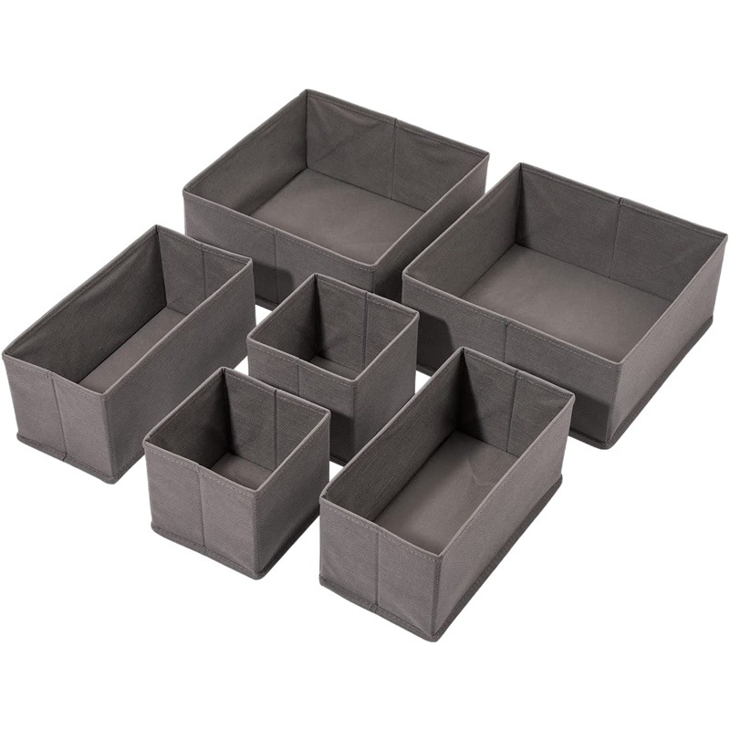 Venta al por mayor Amazon e-commerce 6-pieza cajón plegable ahorro de espacio armario cajón partición caja de almacenamiento